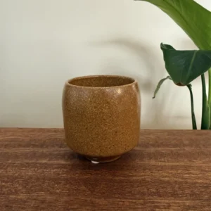Krukke i okkerfarvet/brun til plante
