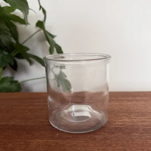 Glaskrukke, højde 12cm ø12cm